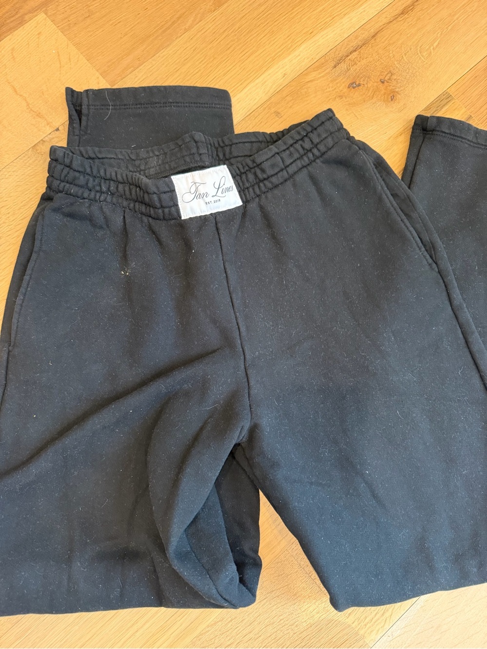 Tan Lines Black Jogger Sweatpants with Elastic Waistband